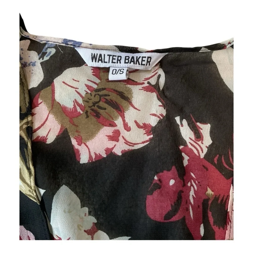 Boho Sheer Black Floral Tie Front Beach Vacation Layer